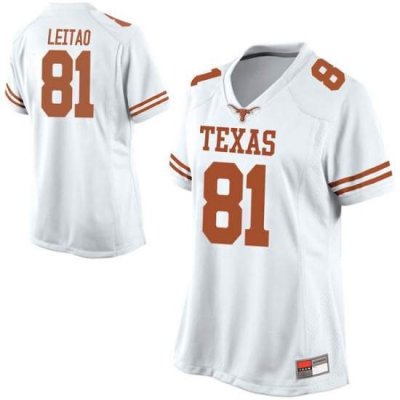 Texas Longhorns Women's #81 Reese Leitao Game White College Football Jersey FVE42P0U