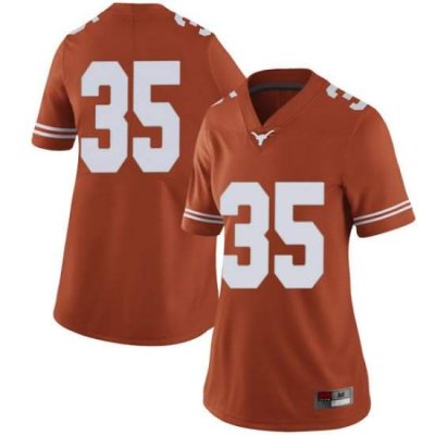 Texas Longhorns Women's #35 Russell Hine Limited Orange College Football Jersey SZV83P8Q