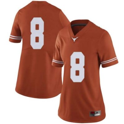 Texas Longhorns Women's #8 Ryan Bujcevski Limited Orange College Football Jersey QPT34P1I