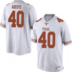 Texas Longhorns Men's #40 Ayodele Adeoye Game White College Football Jersey RQT21P8B