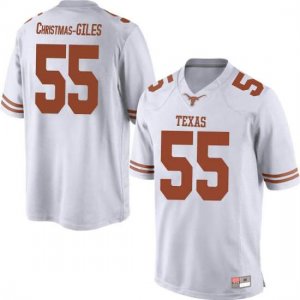 Texas Longhorns Men's #55 D'Andre Christmas-Giles Replica White College Football Jersey EVQ64P7B