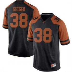 Texas Longhorns Men's #38 Jack Geiger Replica Black College Football Jersey PJT41P5A