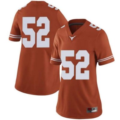 Texas Longhorns Women's #52 Jackson Hanna Limited Orange College Football Jersey RDZ48P4I