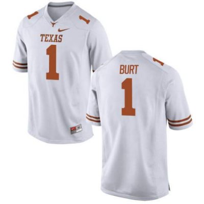 Texas Longhorns Women's #1 John Burt Replica White College Football Jersey MUZ73P7G