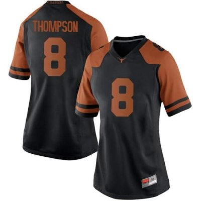 Texas Longhorns Women's #8 Casey Thompson Replica Black College Football Jersey KTQ58P7L