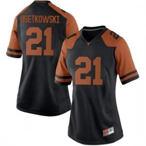 Texas Longhorns Women's #21 Dylan Osetkowski Replica Black College Football Jersey CKD21P7N