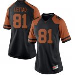 Texas Longhorns Women's #81 Reese Leitao Game Black College Football Jersey CYY18P7A