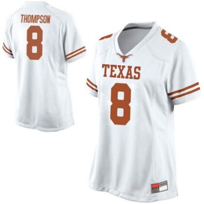 Texas Longhorns Women's #8 Casey Thompson Replica White College Football Jersey AKE07P8H