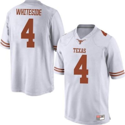 Texas Longhorns Men's #4 Drayton Whiteside Game White College Football Jersey VXP25P3X