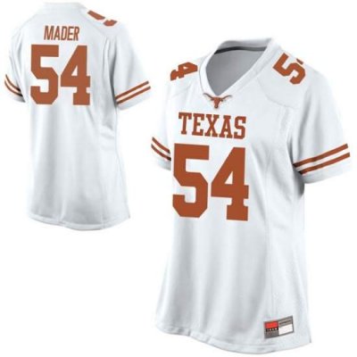 Texas Longhorns Women's #54 Justin Mader Game White College Football Jersey VPI43P3J