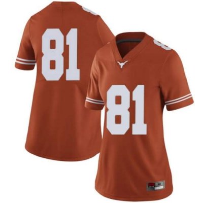 Texas Longhorns Women's #81 Reese Leitao Limited Orange College Football Jersey HGU78P6V