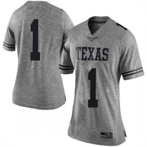 Texas Longhorns Women's #1 Andrew Jones Limited Gray College Football Jersey DJB77P6H