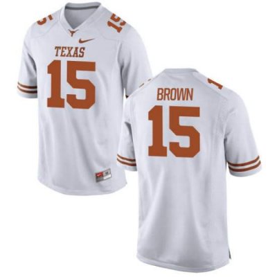 Texas Longhorns Women's #15 Chris Brown Replica White College Football Jersey USQ51P5X