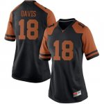 Texas Longhorns Women's #18 Davante Davis Game Black College Football Jersey FFW34P1F