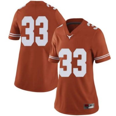 Texas Longhorns Women's #33 Gary Johnson Limited Orange College Football Jersey ZWY32P7S