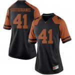 Texas Longhorns Women's #41 Hank Coutoumanos Replica Black College Football Jersey TDU01P4L