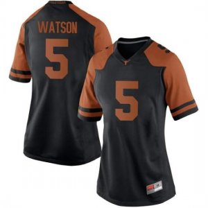 Texas Longhorns Women's #5 Tre Watson Replica Black College Football Jersey RRJ10P3R