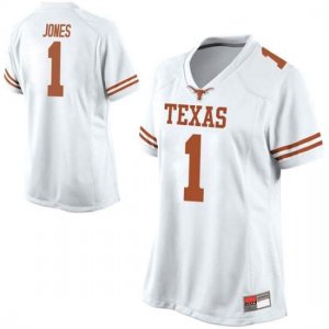 Texas Longhorns Women's #1 Andrew Jones Game White College Football Jersey VMR68P3F