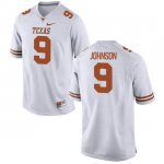 Texas Longhorns Women's #9 Collin Johnson Replica White College Football Jersey UEZ42P7L