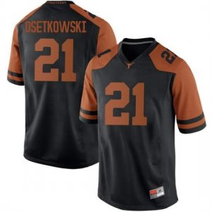 Texas Longhorns Men's #21 Dylan Osetkowski Replica Black College Football Jersey AXW14P6Q