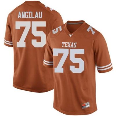 Texas Longhorns Men's #75 Junior Angilau Game Orange College Football Jersey IKQ76P5I