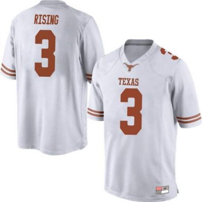 Texas Longhorns Men's #3 Cameron Rising Replica White College Football Jersey NLE85P2R