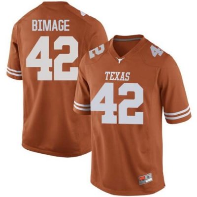 Texas Longhorns Men's #42 Marqez Bimage Replica Orange College Football Jersey BQY05P2W