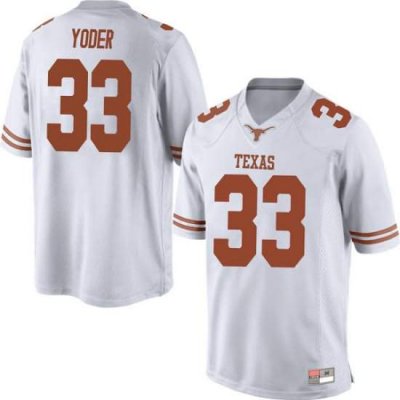 Texas Longhorns Men's #33 Tim Yoder Game White College Football Jersey SLT74P3V