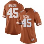 Texas Longhorns Women's #45 Chris Naggar Game Orange College Football Jersey KCR75P5E