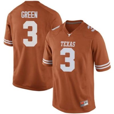 Texas Longhorns Men's #3 Jalen Green Replica Orange College Football Jersey EIG70P5R