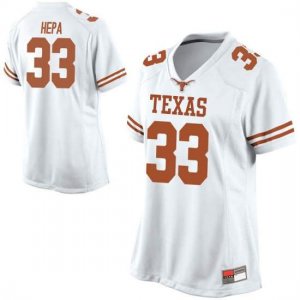 Texas Longhorns Women's #33 Kamaka Hepa Replica White College Football Jersey XNO20P4O