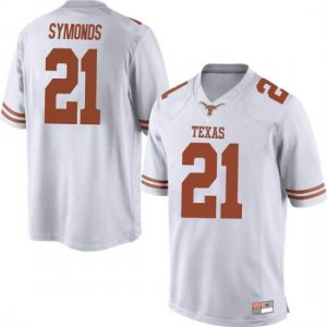 Texas Longhorns Men's #21 Turner Symonds Game White College Football Jersey VAF71P8C