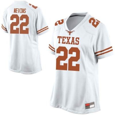 Texas Longhorns Women's #22 Blake Nevins Game White College Football Jersey JCU74P1P