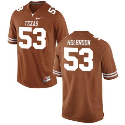 Texas Longhorns Men's #53 Jak Holbrook Authentic Tex Orange College Football Jersey OVD11P0D