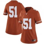 Texas Longhorns Women's #51 Jakob Sell Limited Orange College Football Jersey CRQ66P5D