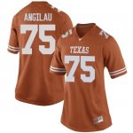 Texas Longhorns Women's #75 Junior Angilau Replica Orange College Football Jersey HHS35P0Z