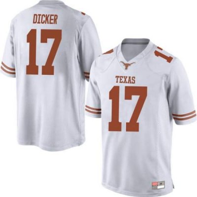 Texas Longhorns Men's #17 Cameron Dicker Replica White College Football Jersey DMY55P4B