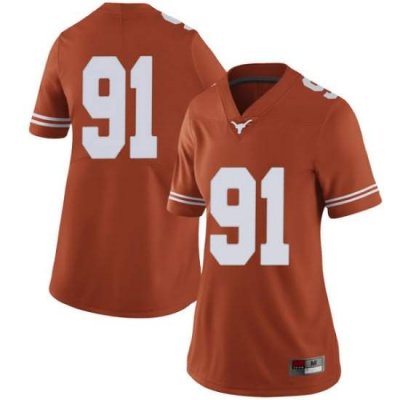 Texas Longhorns Women's #91 Jamari Chisholm Limited Orange College Football Jersey YAS77P4J