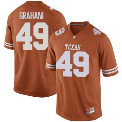 Texas Longhorns Men's #49 Ta'Quon Graham Replica Orange College Football Jersey WEQ65P7P